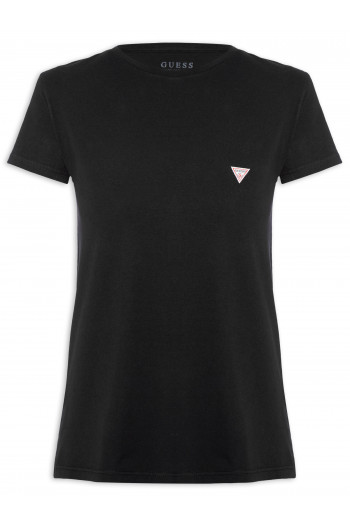 T-Shirt Feminina Etiqueta Triângulo - Preto