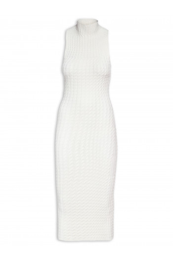 Vestido Tricot Texturizado - Branco 