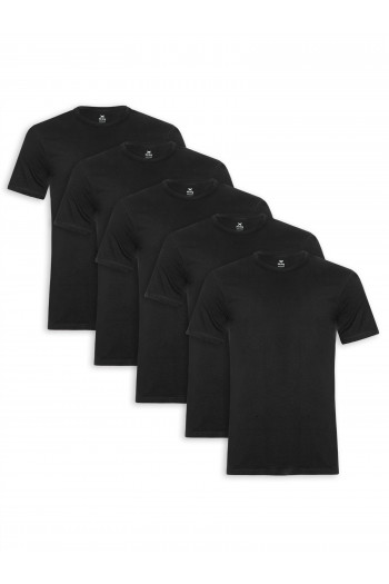 Kit De Camisetas Masculinas 5 peças - Preto