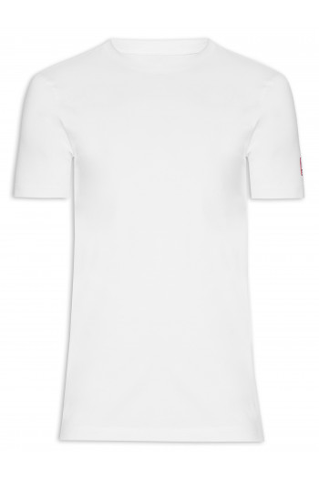 Camiseta Masculina Lisa Silk Manga - Branco