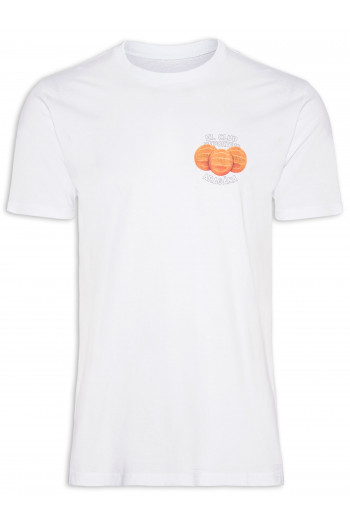 Camiseta Masculina Bola Futebol - Branco